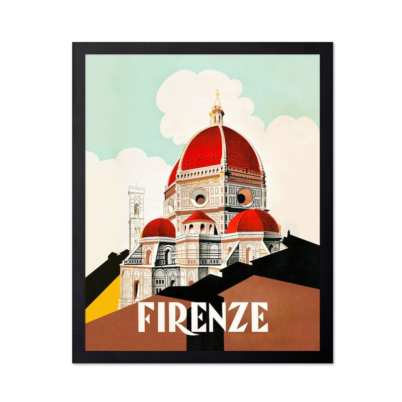 Firenze, Italie, Cadre noir, Affiche, H 08 po x l 10 po
