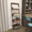 Wood 4 Shelves Storage Brown Shelving Unit