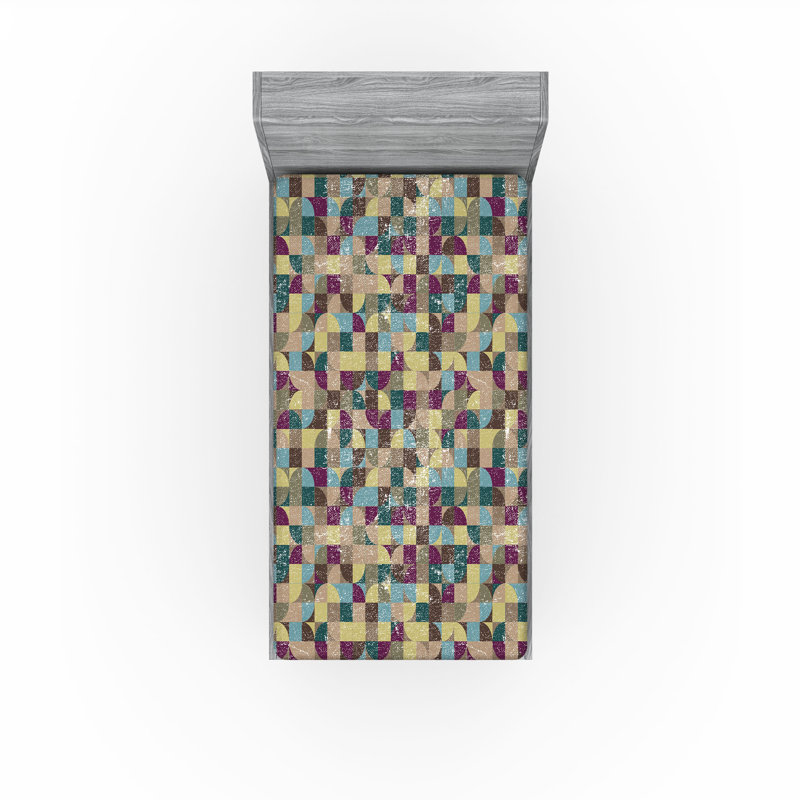 Drap-housse géométrique Ambesonne, Drap-housse de taille simple