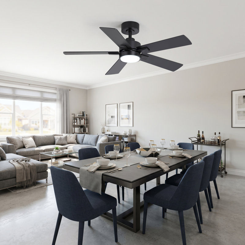 Ventilateur de plafond de 42 pouces avec éclairage et télécommande, 3 températures de couleur, moteur CC silencieux, réversible, pour chambre, salon et terrasse