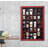 36 Slots Shot Glass Display Case With Lockable Door, Solid Wood Cabinet Collection Holder Wall Mounted Shot Glass Display Storage Box With Removable Shelves