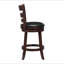 Chaise de salle à manger pivotante à 360 degrés à hauteur de comptoir cerisier foncé avec repose-pieds confortable en bois massif 1pc