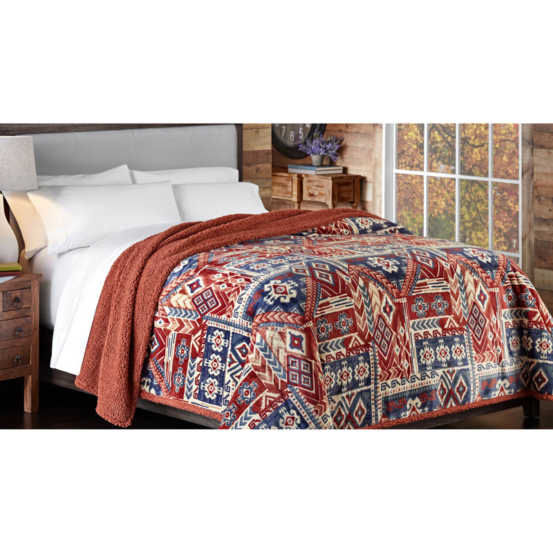Couverture en sherpa multi-velours 90 po x 96 po Crafted by Catherine Weston, Grand lit, Weston multi