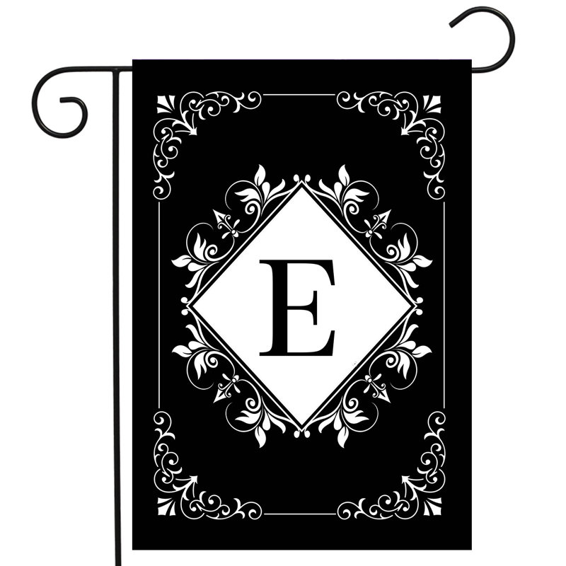 Drapeau de jardin noir et blanc