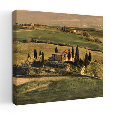 Villa toscane abstraite, art contemporain, paysage