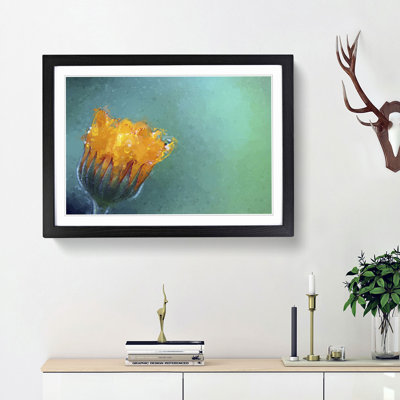 Blooming Orange Magnolia Flower in Abstract - Picture Frame Graphic Art Print