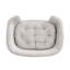 Structure de lit pour chien en velours côtelé surélevé pour petits chiens - Canapé moderne avec pieds en bois d'hévéa et coussin de soutien en mousse, beige
