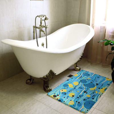 Tapis pour salle de bain à motif abstrait tourbillons