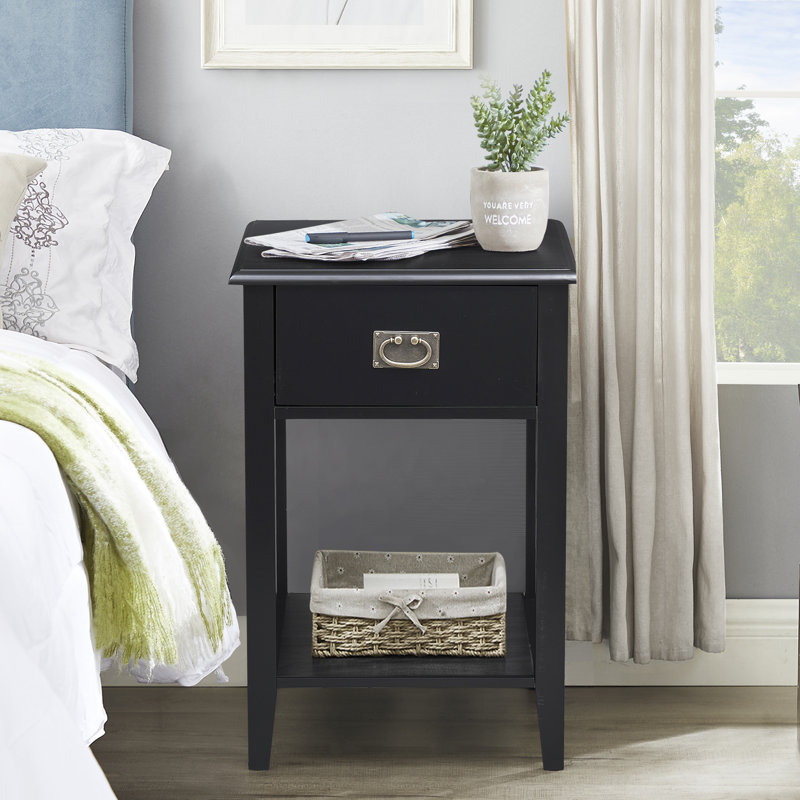 Miramontes 15.7'' W Nightstand, Black, Set of 2