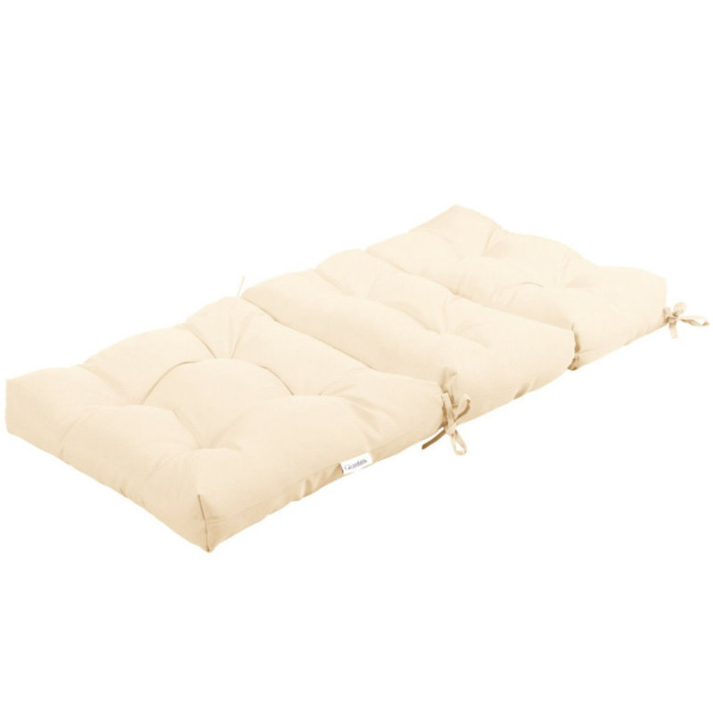 Coussin de chaise capitonné à dossier haut avec attaches antidérapantes, Beige