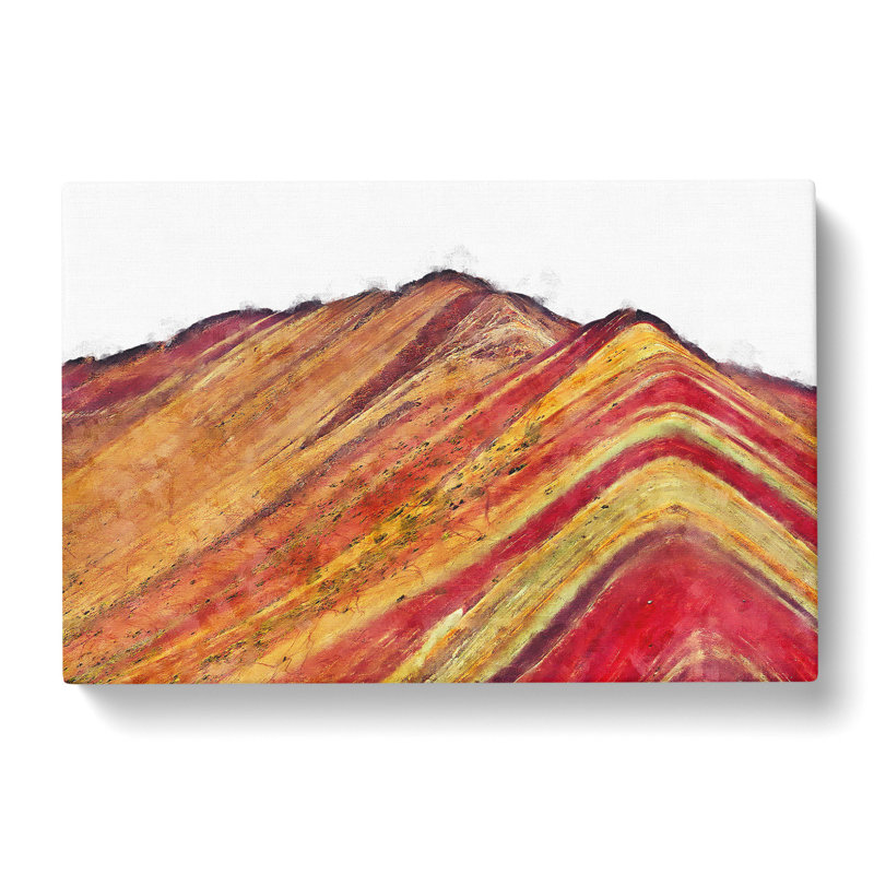 The Rainbow Mountains Of Peru - Wrapped Canvas Painting, 50cm H x 76cm W x 3cm D