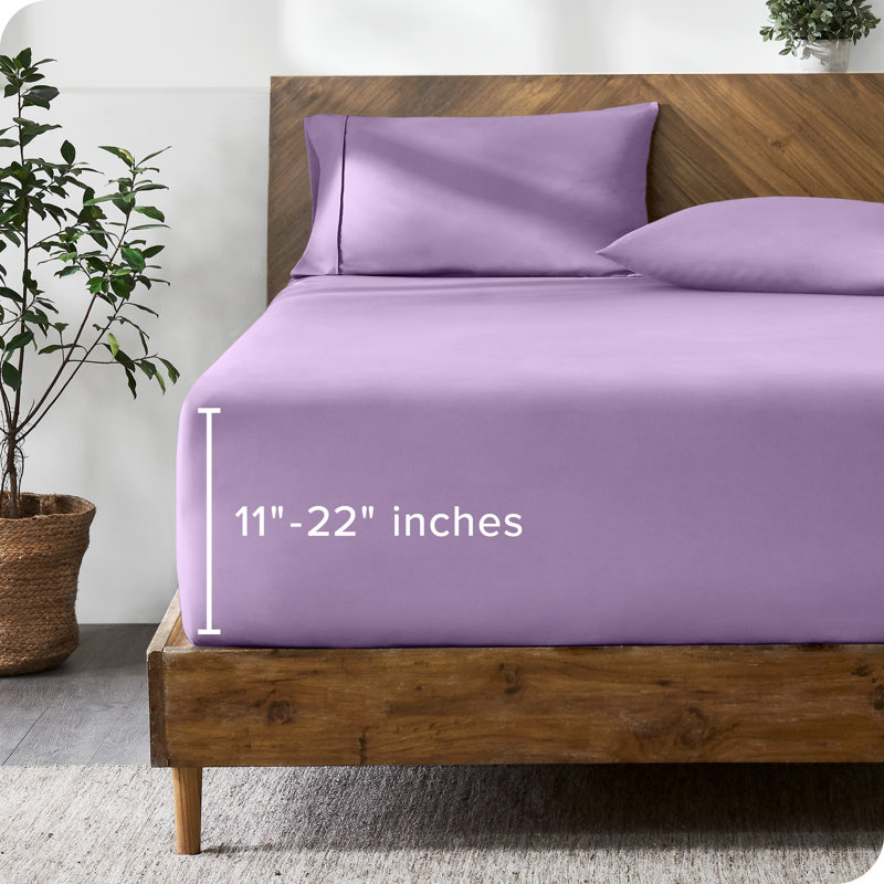 Extra Deep Microfiber Fitted Sheet, Lavender, Queen Fitted Sheet