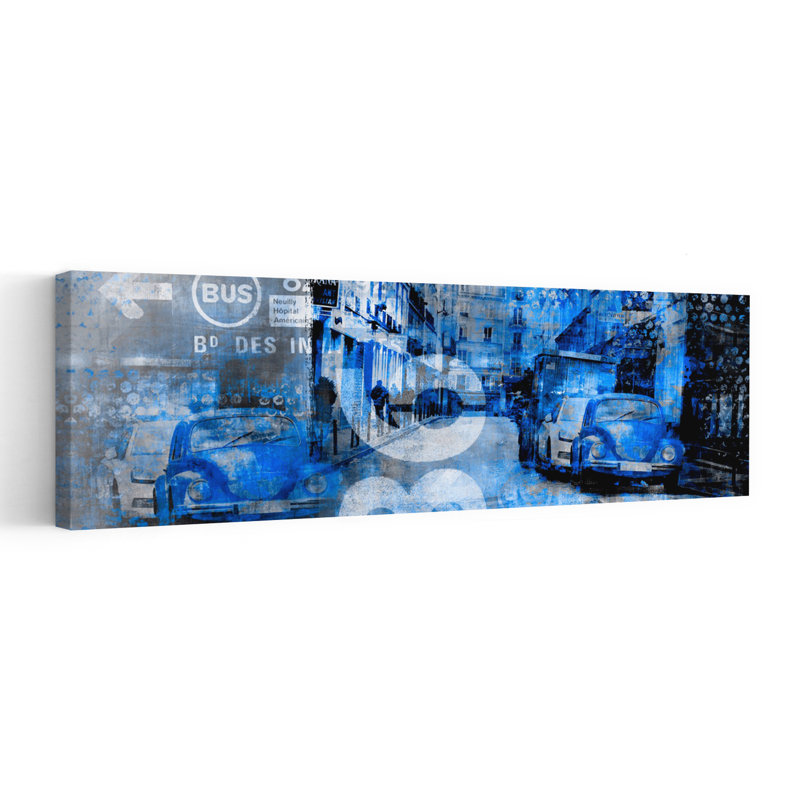 «Blue Beetle», art abstrait de la ville de Paris, H 12 po x l 36 po