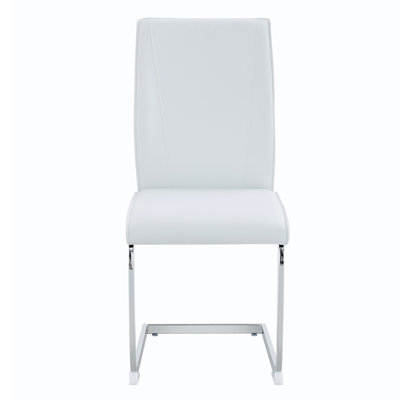 2pcs Comfortable Arch Seats - White Pu And Metal Leg Reduces Stress Luxury Simple Dining Seat Of 2 Long-lasting