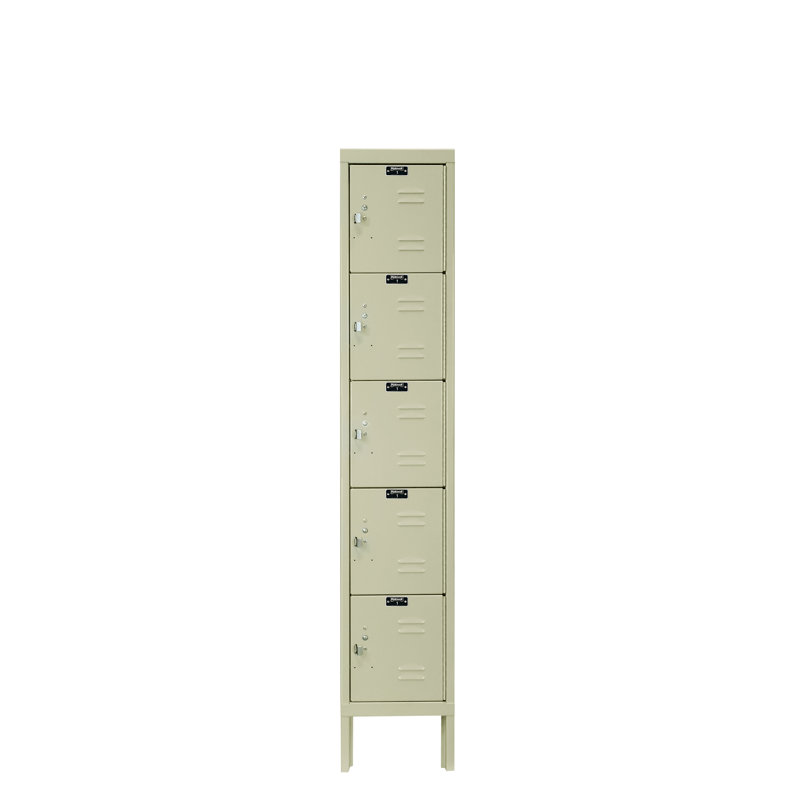 Casier de qualité supérieure à 5 niveaux et 1 rangée, Brun clair, H 66 po x l 12 po x P 15 po, Assemblé