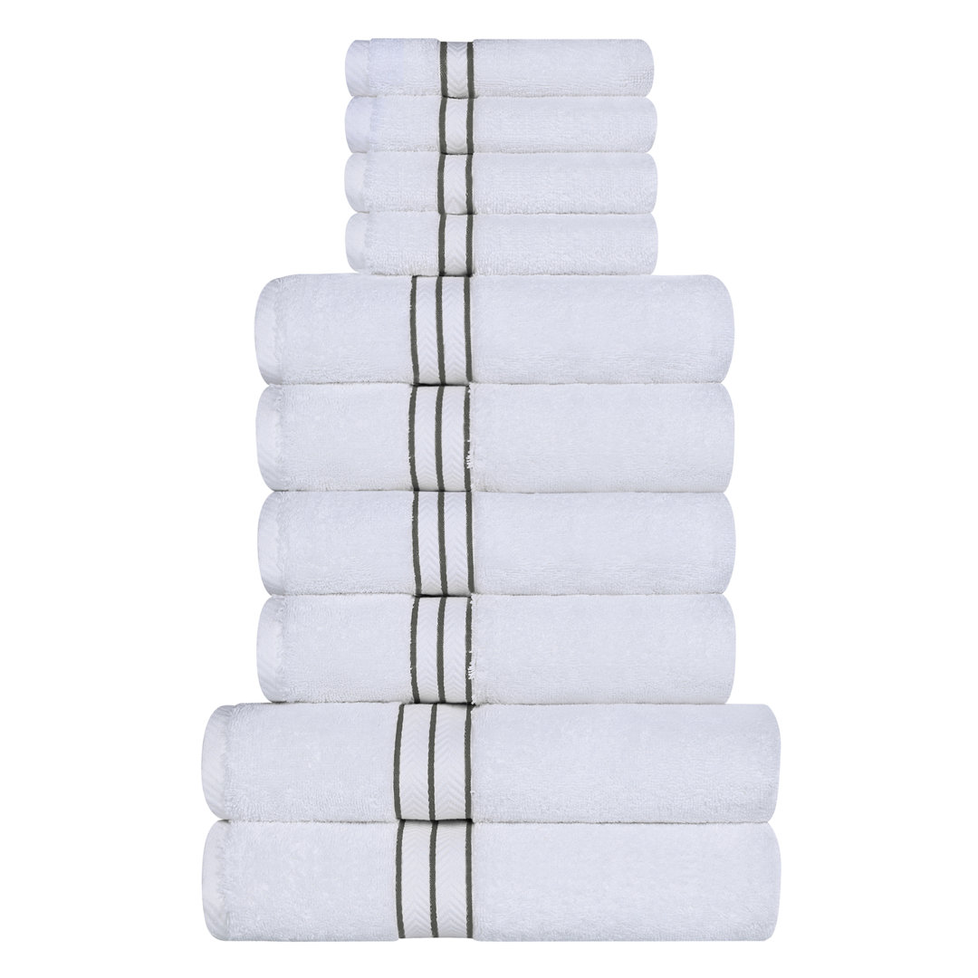 Josann Turkish Cotton Ultra-Plush Solid 10 Piece Highly Absorbent Heavyweight Towel Set Latitude Run® 