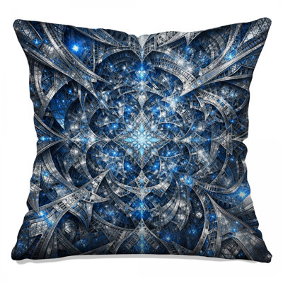 Coussins Intricate Blue Fractal Art