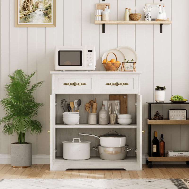 33.46'' Sideboard, Blanc vintage