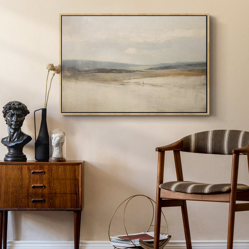 Paysage rétro - X, H 25 po x l 37 po x P 2 po, Toile naturelle avec cadre flottant