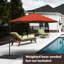 Parasol extérieur en porte-à-faux décalé de 10 pi avec base remplissable 220 lb à manivelle pour terrasse, cour ou piscine près de Pure Garden (orange)-1865087089