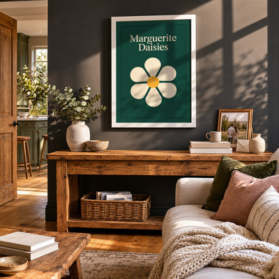 Marguerite Daisies Botanical - Framed Print