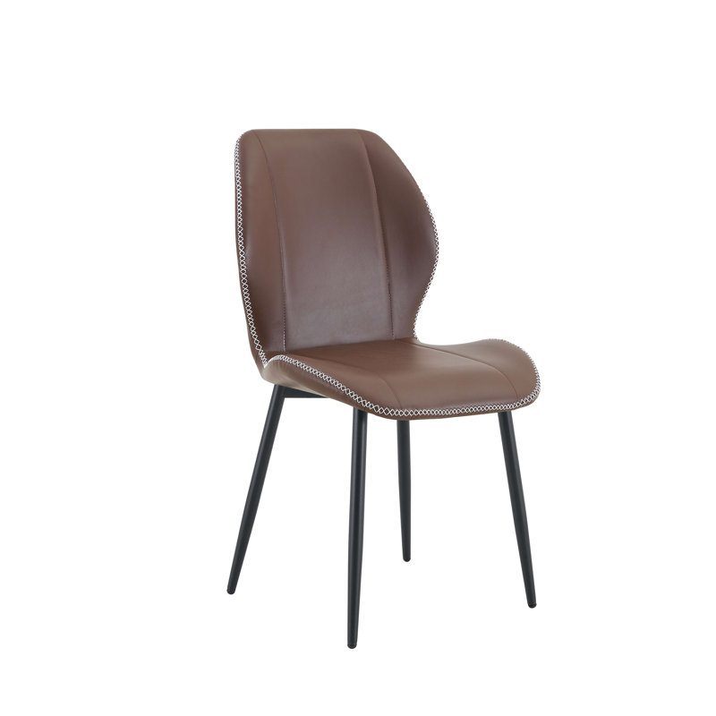 Chaises de salle à manger en cuir de polyuréthane de luxe léger. Plusieurs disponibles, avec des pieds en métal et des pieds réglables, convenant à la salle à manger, au bureau et au bureau, etc.