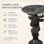 Table d'appoint 19,69 po en résine de cerf noir avec plateau d'aspect pierre foncé