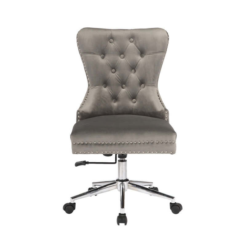 Brambach Velvet Task Chair, Gray