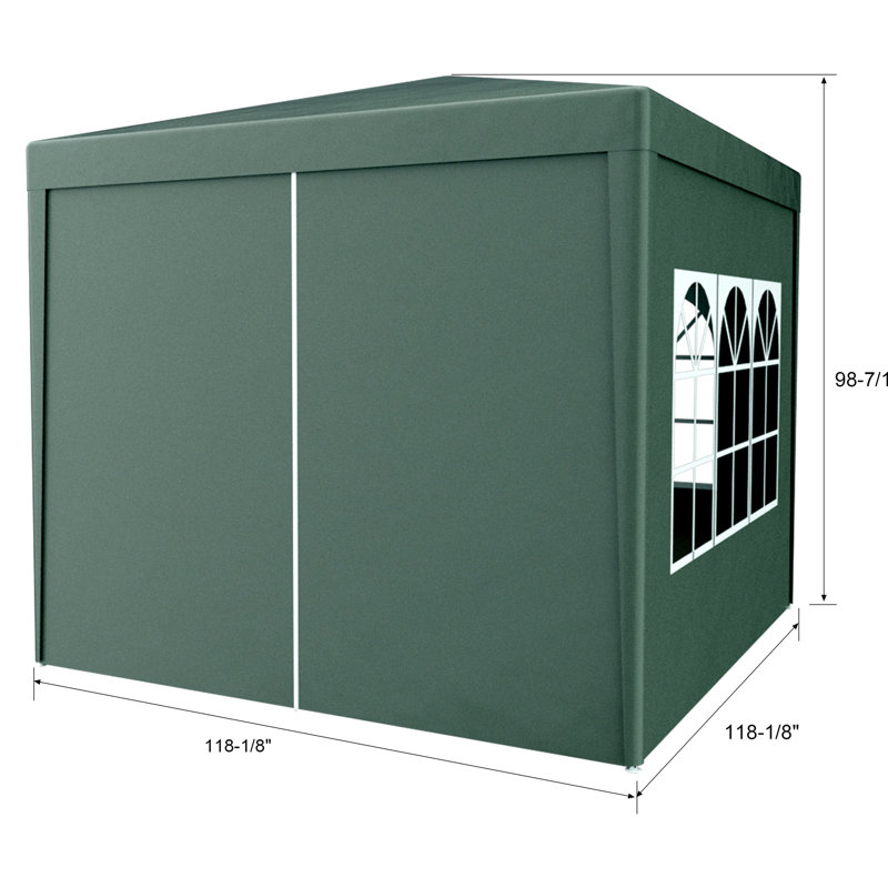 Auvent extérieur de 10 pi x 10 pi avec 4 murs amovibles - pour les parties de pendaison de crémaillère, tente de pavillon de mariage de mariage de 10 pi x 10 pi, événements sur les parois latérales,