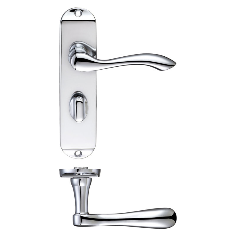 Arundel Bathroom Right Hand Door Handle, Polished Chrome