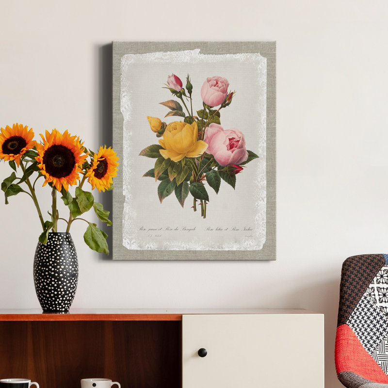 «Botanical Bouquet Roses», impression sur toile tendue, H 48 po x l 36 po x P 1 po