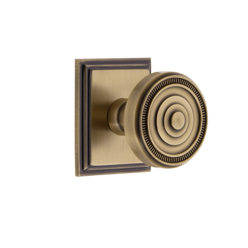 Rosette Grandeur Carré avec bouton Soleil, Laiton rétro