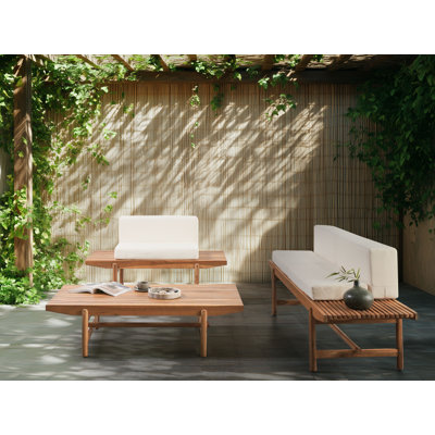 GIAVENO Wicker 3 - Person Garden Lounge Set with Cushions