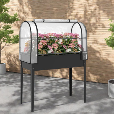 Jardinières en métal multifonctionnelles avec couvercle, usage extérieur moderne
