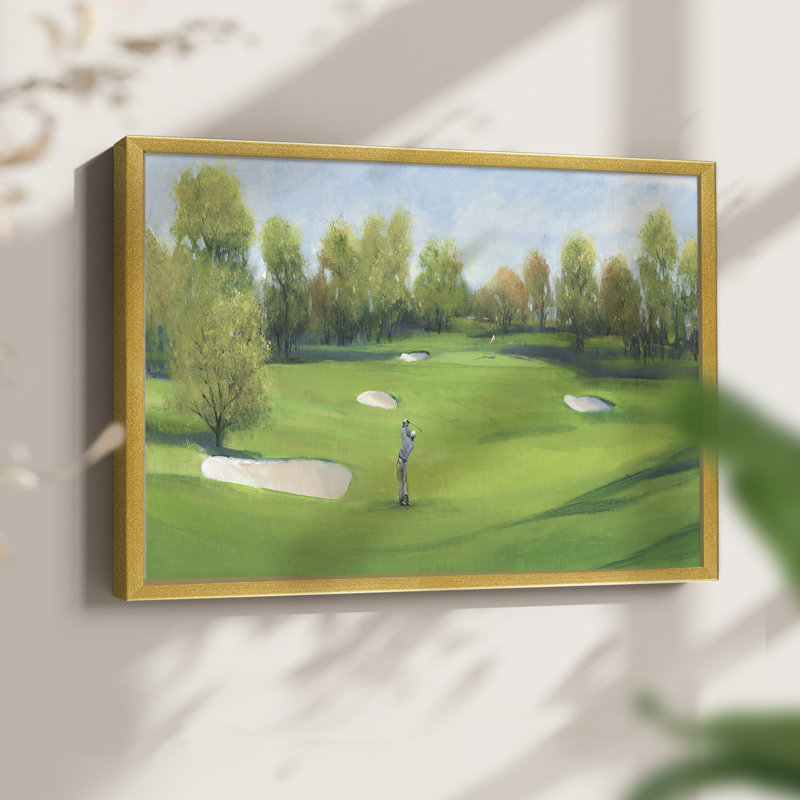 Fairway Shot II - Reproduction encadrée - Restickable, Doré, H 16 po x l 20 po