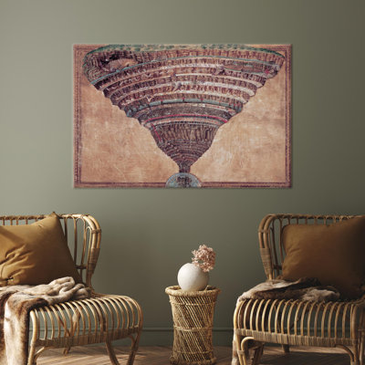 Élégant art mural sur toile carte de l'enfer rendu dans des détails complexes pour un élément de design intérieur unique et invitant