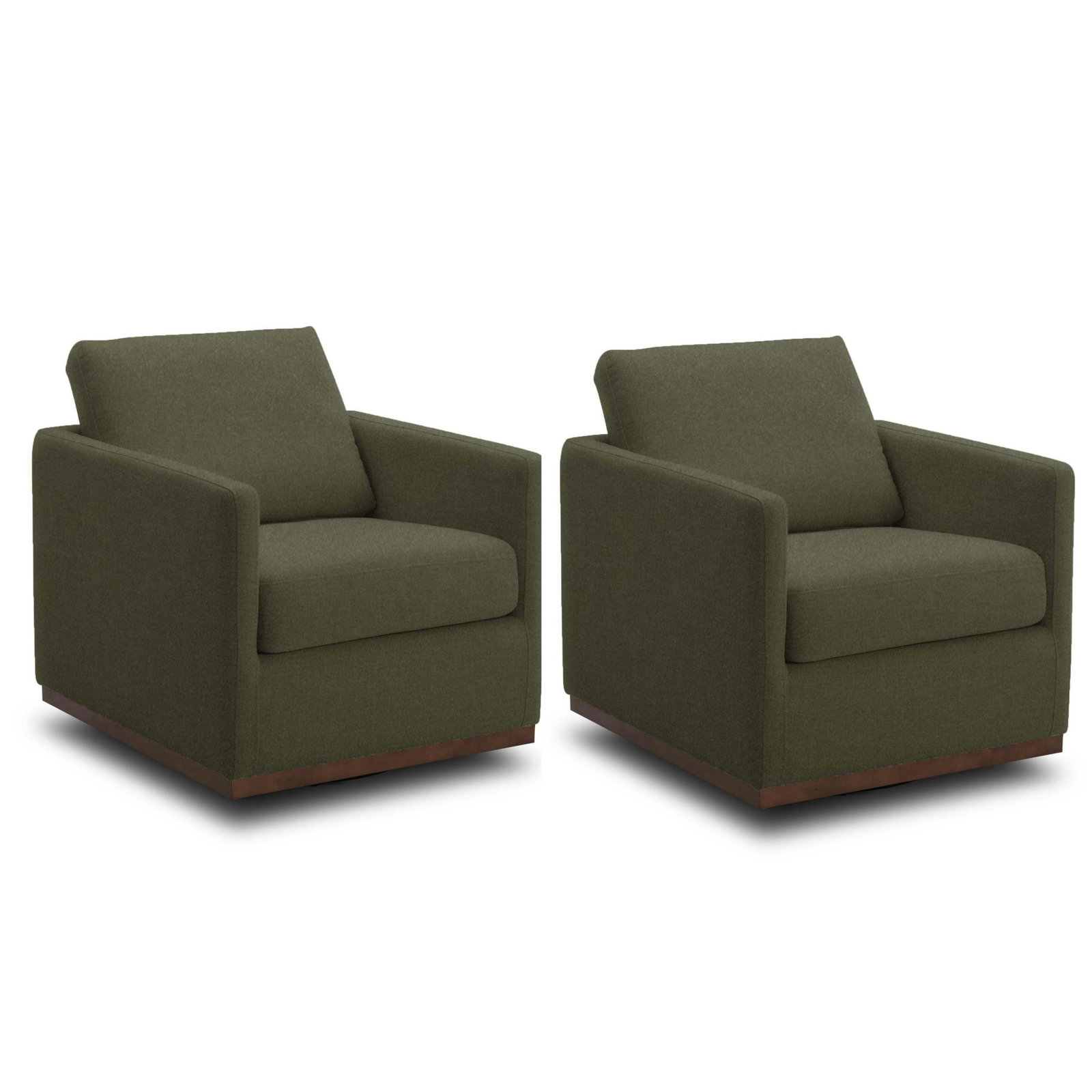 Bobbi Upholstered Swivel Armchair with Reversible Cushions, Vesper Forest Velvet