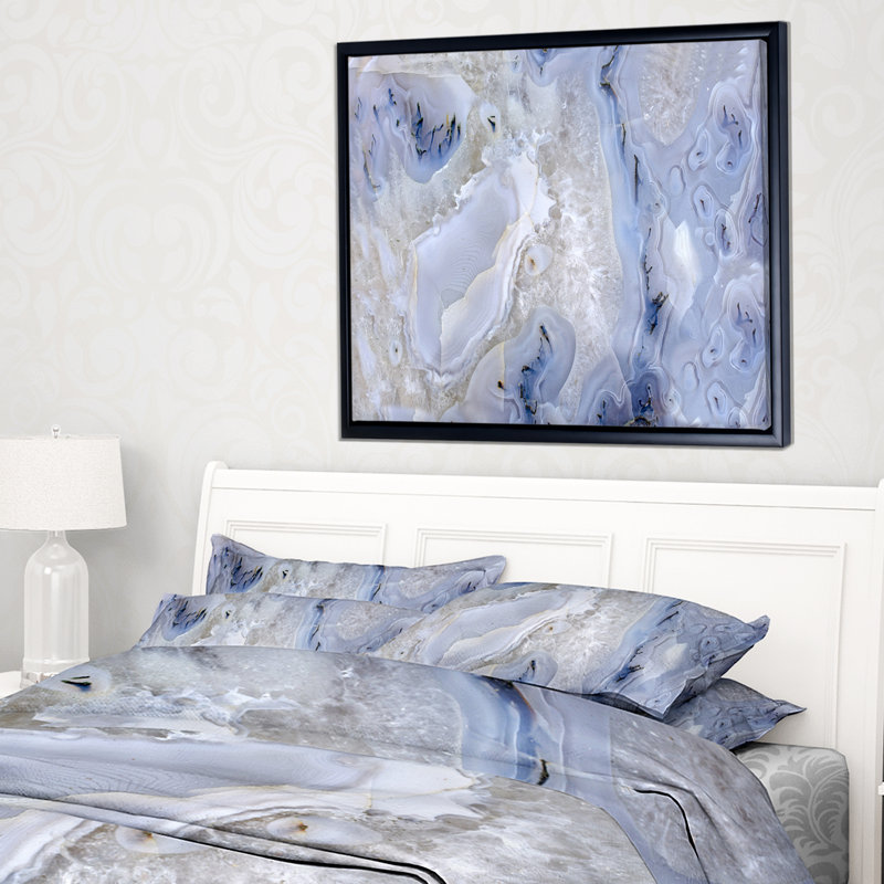 Agate Stone - impression abstraite, H 30 po x l 40 po x P 1,5 po, Toile avec cadre flottant