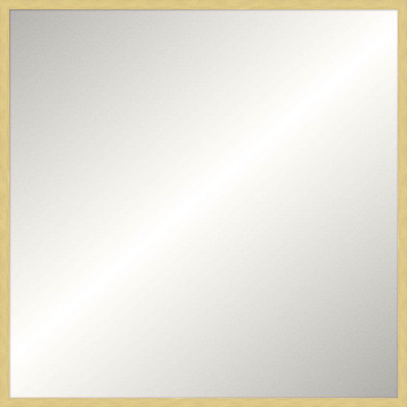 Davenport Solid Wood Mirror, Square, 37.75" x 37.75", Bright Gold
