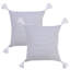 Ensemble de 2 coussins décoratifs en coton à rayures grises-122942383