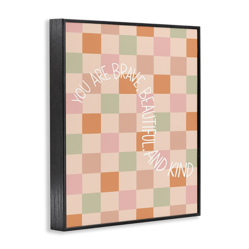 «Chequer You Are Brave», estampe numérique encadrée par Taylor Shannon Designs, Giclée encadrée noir minuit