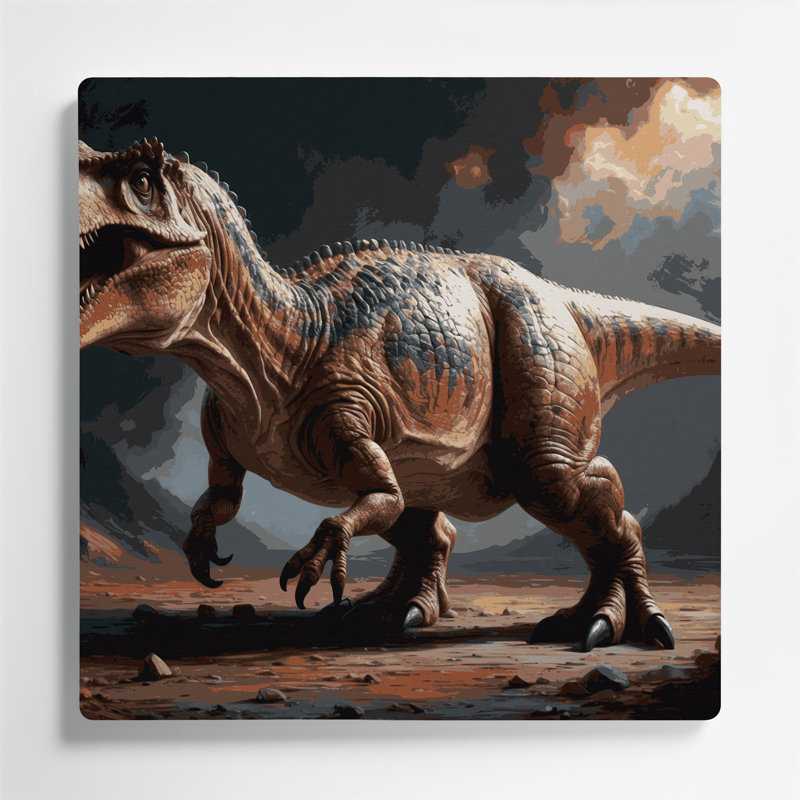 «Dinosaur Acrocanthosaurus», art mural en métal brun, H 12 po x l 12 po, Dinosaure Acrocanthosaurus brun