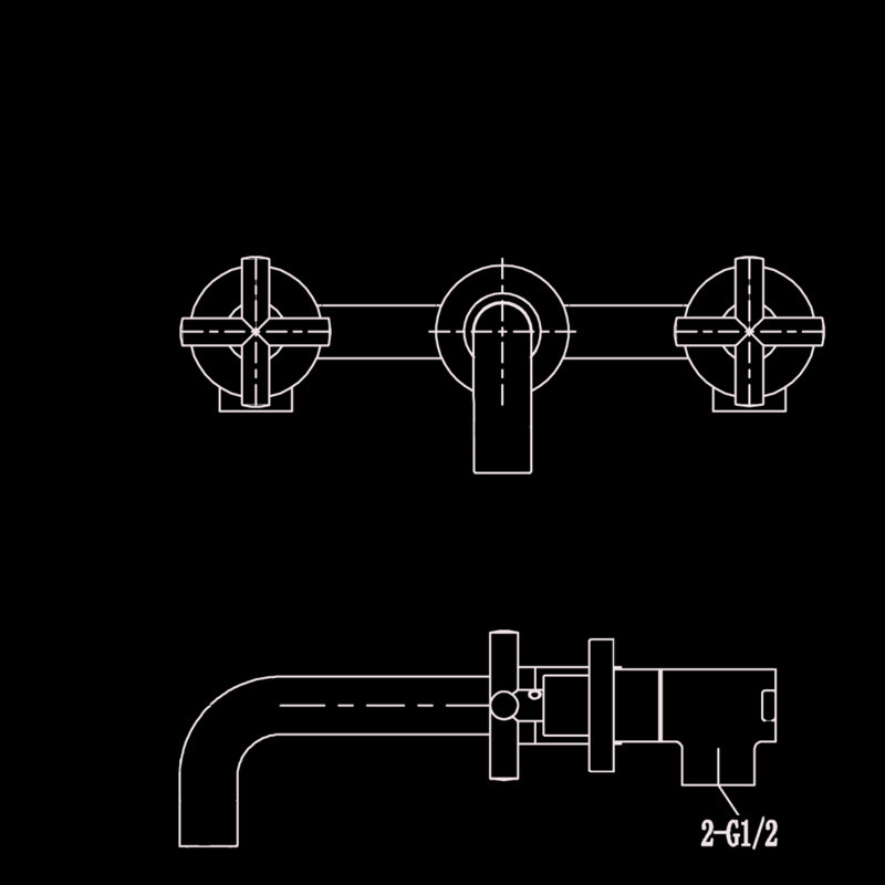 Wall Mounted Bathroom Faucet In Gold - Solid Brass For A Stylish With Corrosion Resistance