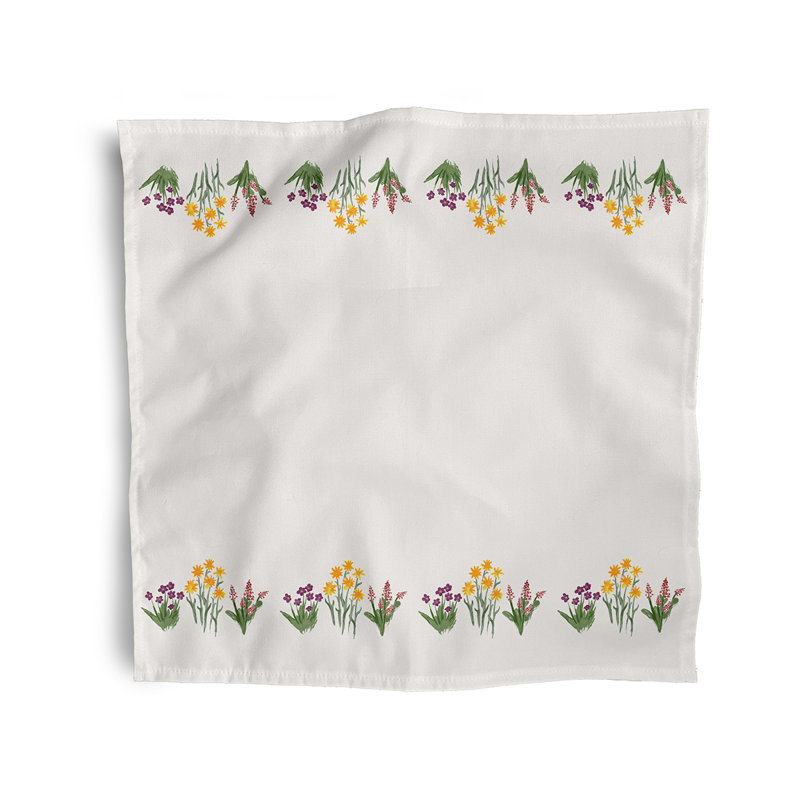 Cesareo Polyester Floral Square Napkin, Purple