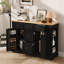 Buffet avec rangement, console de cuisine avec 5 tiroirs, 2 armoires, tablettes réglables, buffet pour la salle à manger, le salon, le vestibule