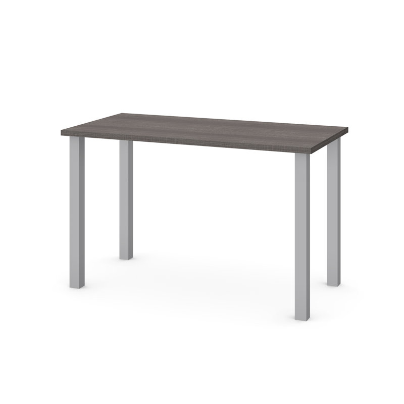 Bureau d'écriture en bois manufacturé et en métal, Gris foncé, H 29 po x l 47,6 po x P 24 po