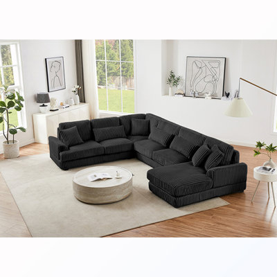 U-shaped Upholstered Sectional Sofa with Chaise Lounge