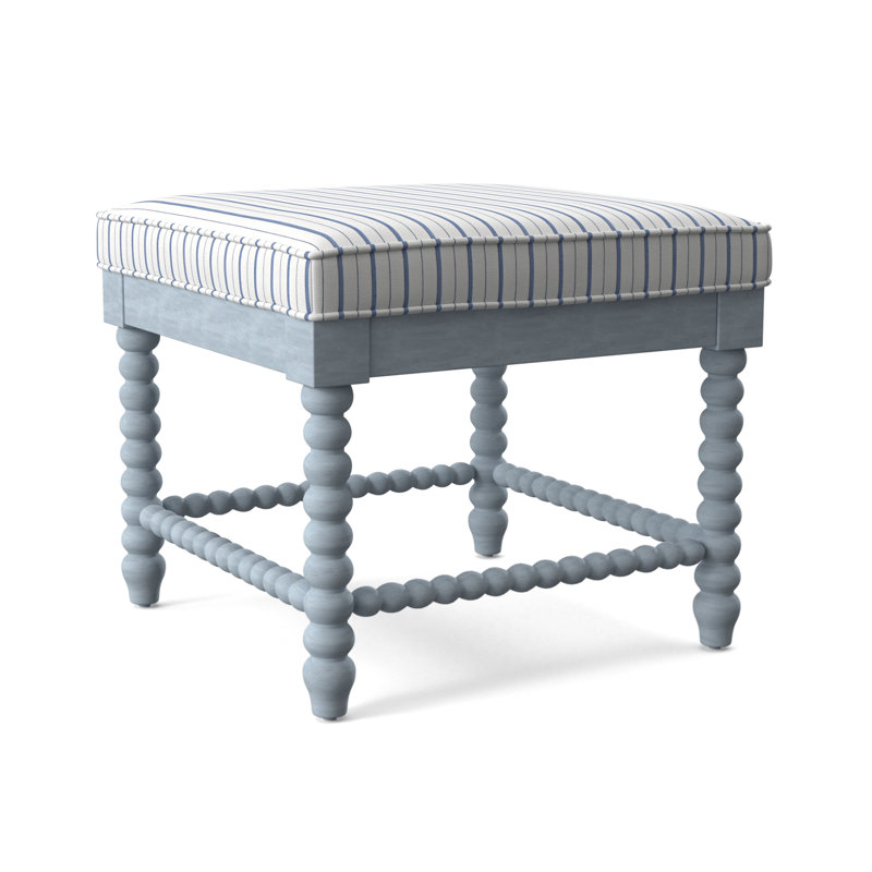 Louisa Bench, Cobalt Blue Stripe, Sea Glass Finish