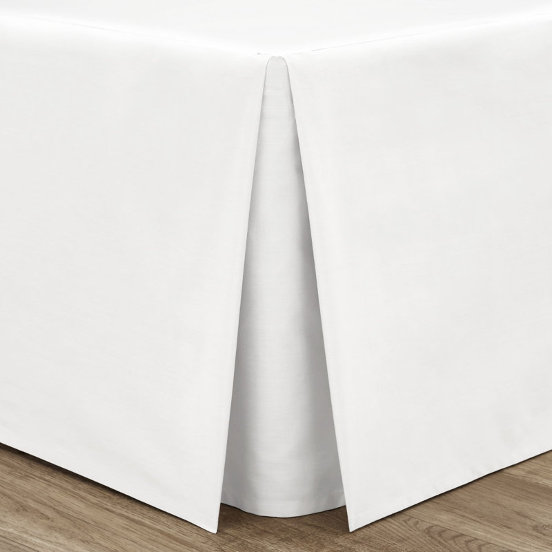 Easy Iron Percale Box Pleated Valance Sheet, Box Pleat, Double (4'6), White