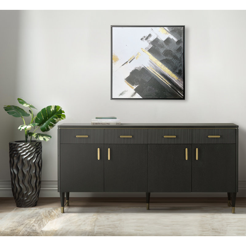 Ayrica 180cm Wide 4 Door 4 Drawer Wooden Sideboard for Living Room Furniture, Storage Side Buffet Cabinet